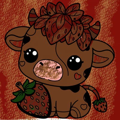 cute strawberry cow