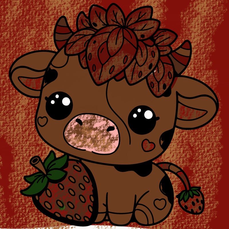 cute strawberry cow