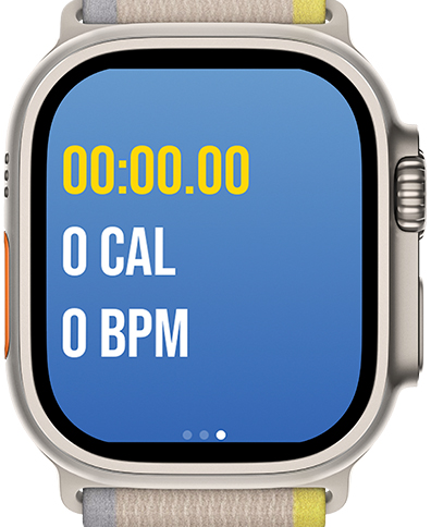 Pickleball Score Tracker App - Apple Watch screen displaying pickleball match time calories and heart rate
