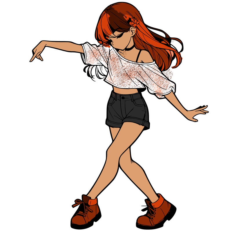 realistic girl danceing