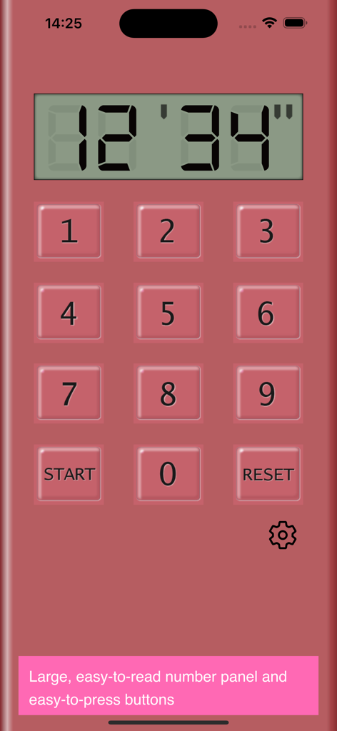Kitchen Timer+ - Kitchen Timer plus app interface with a pink cherry blossom theme and a large numeric keypad