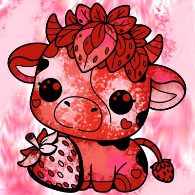 cute strawberry cow