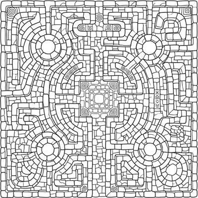 Discover a captivating world of intricate stone labyrinth patterns, ready for you to bring to life with color. This detailed design offers a meditative escape, perfect for adult and teen colorists.