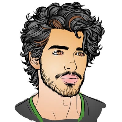 realistic man with fluffy hair