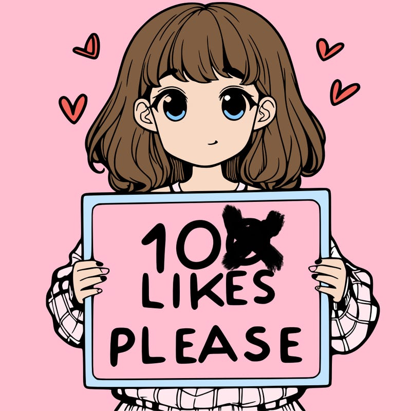 a girl holding a sign saying 100 likes please