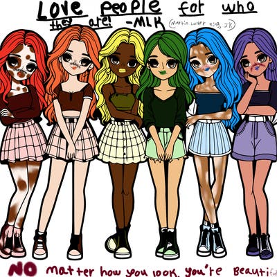 a group of girls realistic