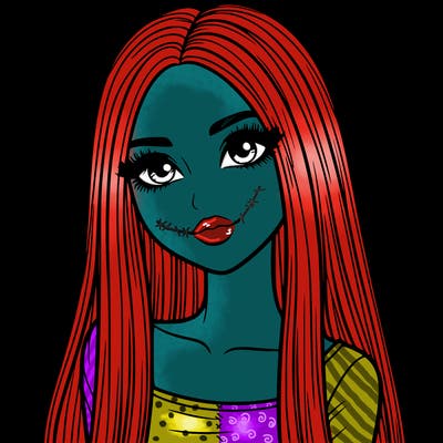 realistic girl with straight and long hair