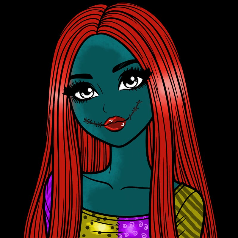 realistic girl with straight and long hair