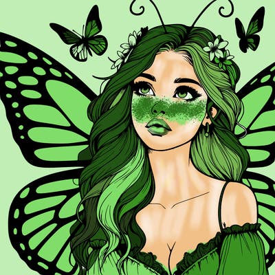 butterfly fairy realistic girl
