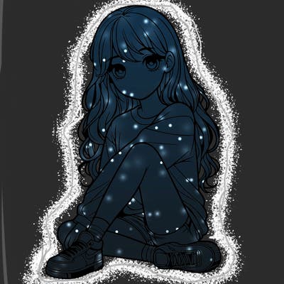 girl sitting realistic