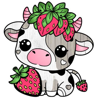 cute strawberry cow