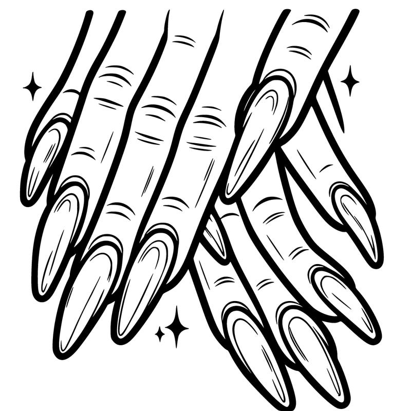 long nails with a design