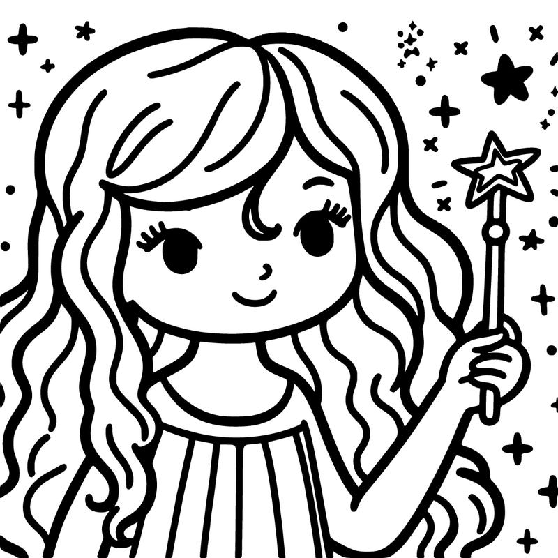 girl holding magical wand