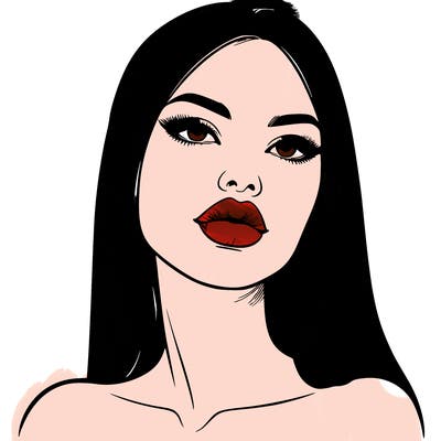 realistic woman with full lips