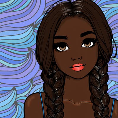 realistic girl with braids