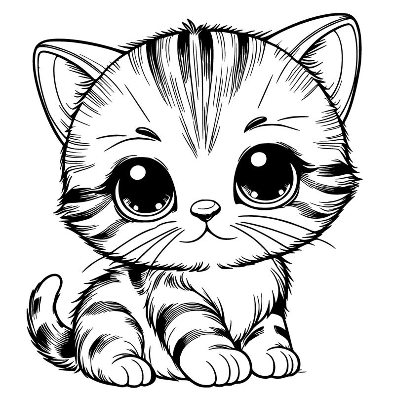 realistic a cute baby kitten