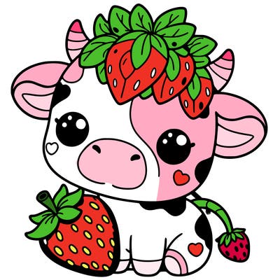 cute strawberry cow