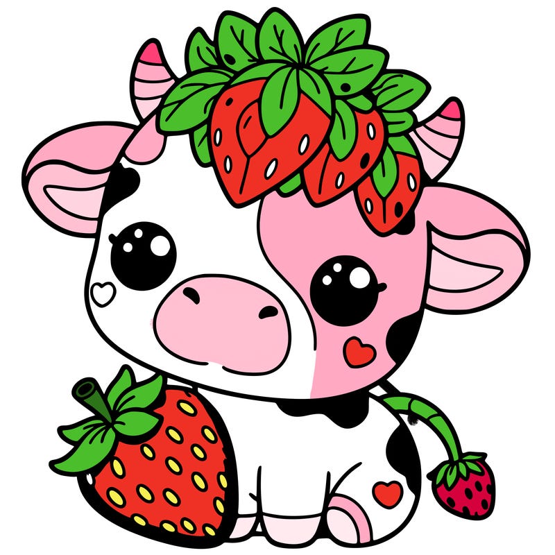 cute strawberry cow