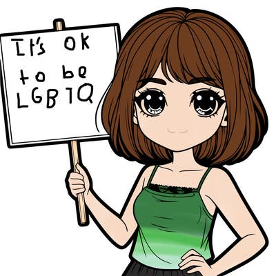realistic girl holding up a sign