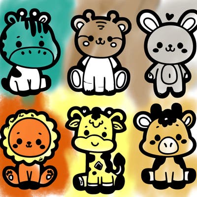 cute animal stickers