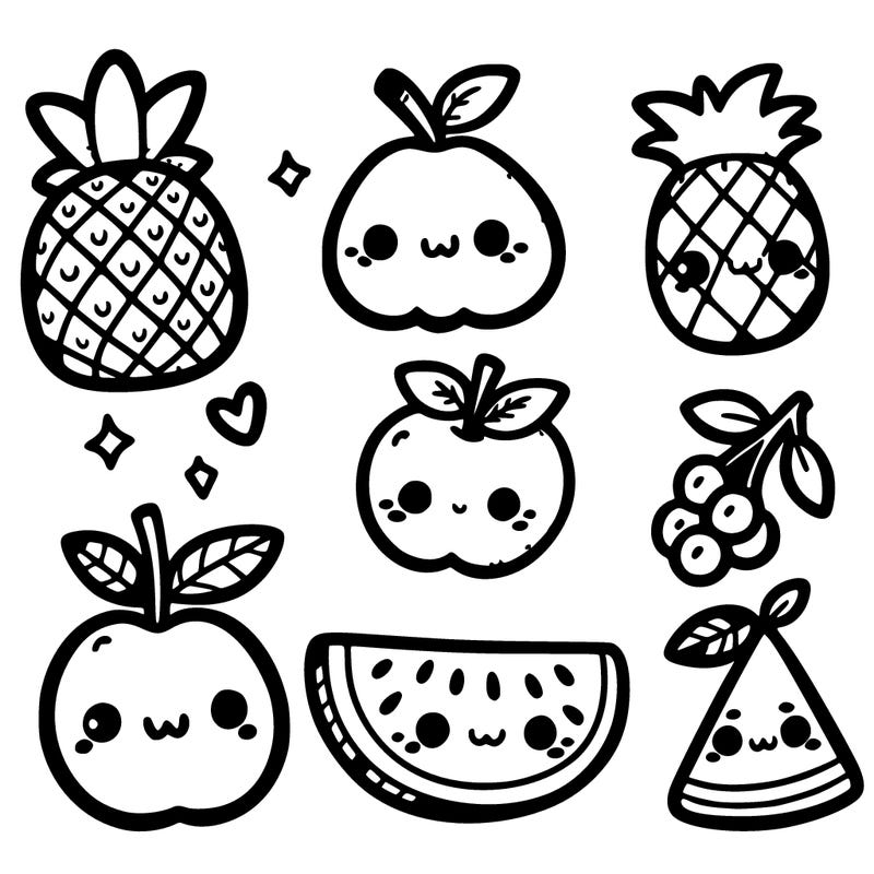 cute cartoon fruits