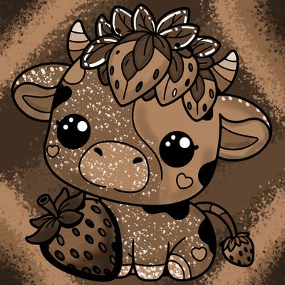 cute strawberry cow