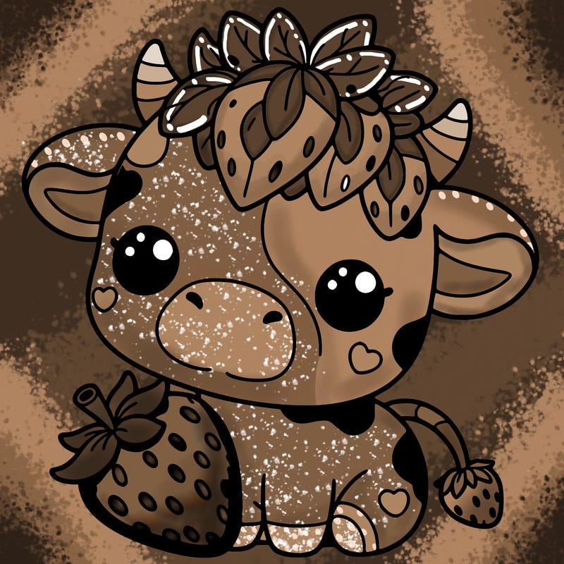 cute strawberry cow