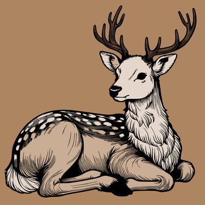 realistic deer with antlers