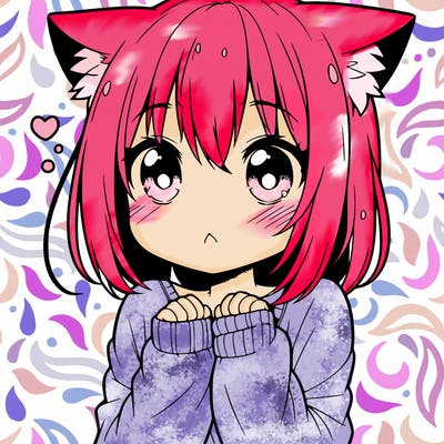 shy anime catgirl