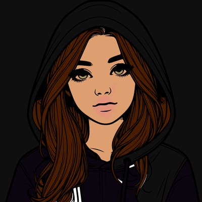 realistic girl with a hoodie