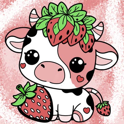cute strawberry cow