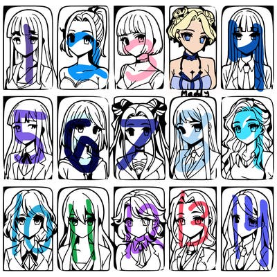 girls that look diffrent anime