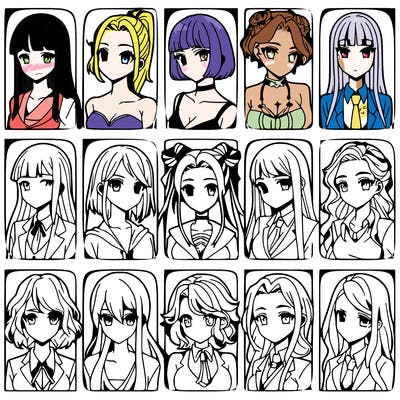 girls that look diffrent anime