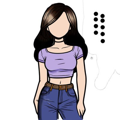 girl with a crop top and jeans