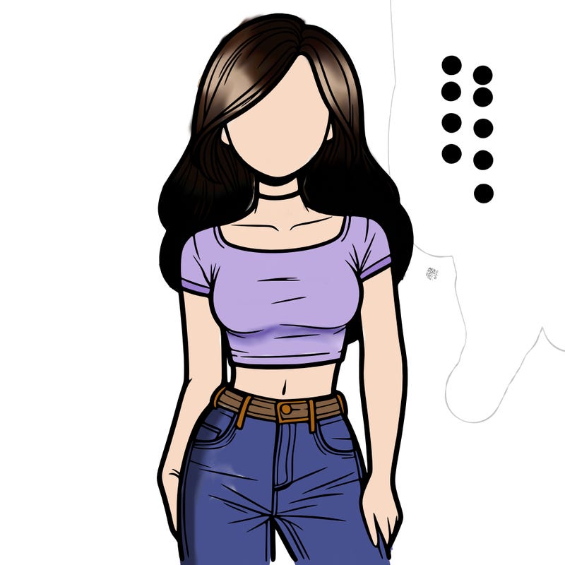 girl with a crop top and jeans