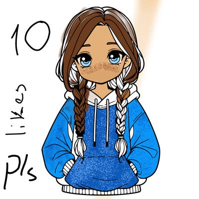 a realistic girl with a oversized hoodie and she has braids