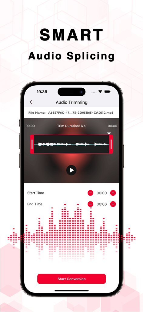 Smart audio splicing and trimming interface in OcenAudio app