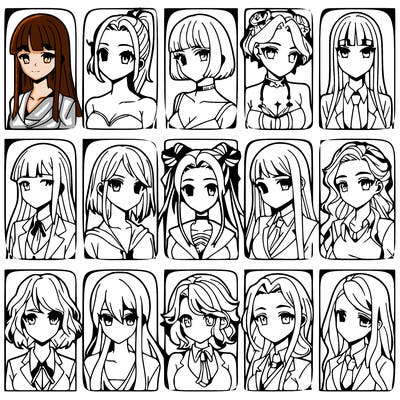 girls that look diffrent anime