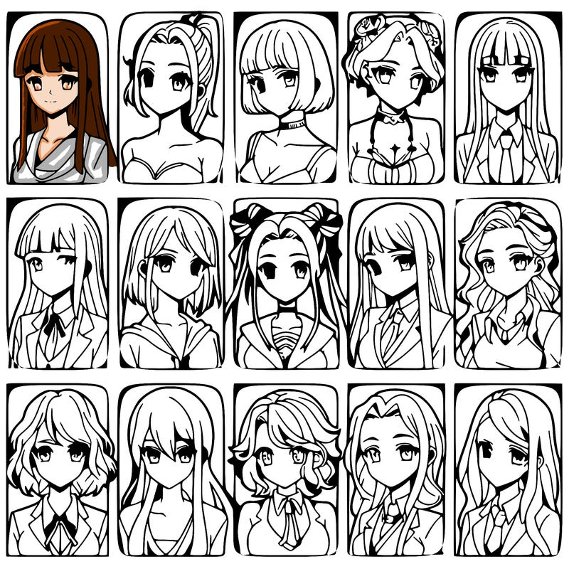 girls that look diffrent anime