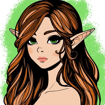 elf girl realistic dark fantasy