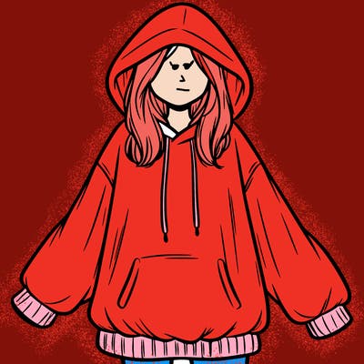 girl in oversized hoodie