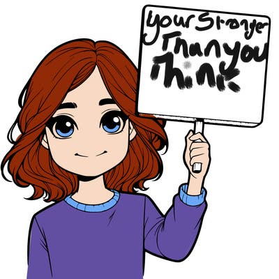 realistic girl holding up a sign