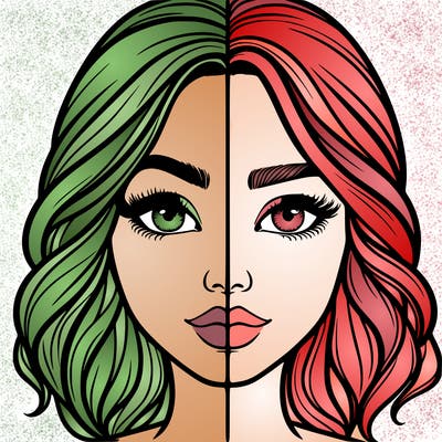 realistic girl split half