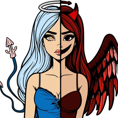 devil vs angel realistic girl