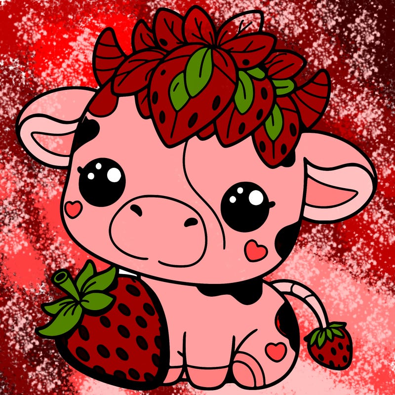 cute strawberry cow