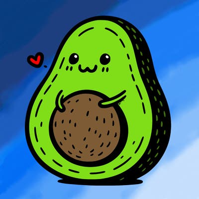 an avocado hugging an avocado