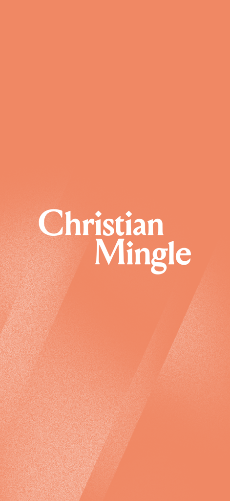 Christian Mingle app logo on a warm orange background