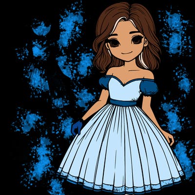 realistic girl in dress