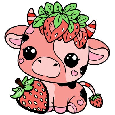 cute strawberry cow