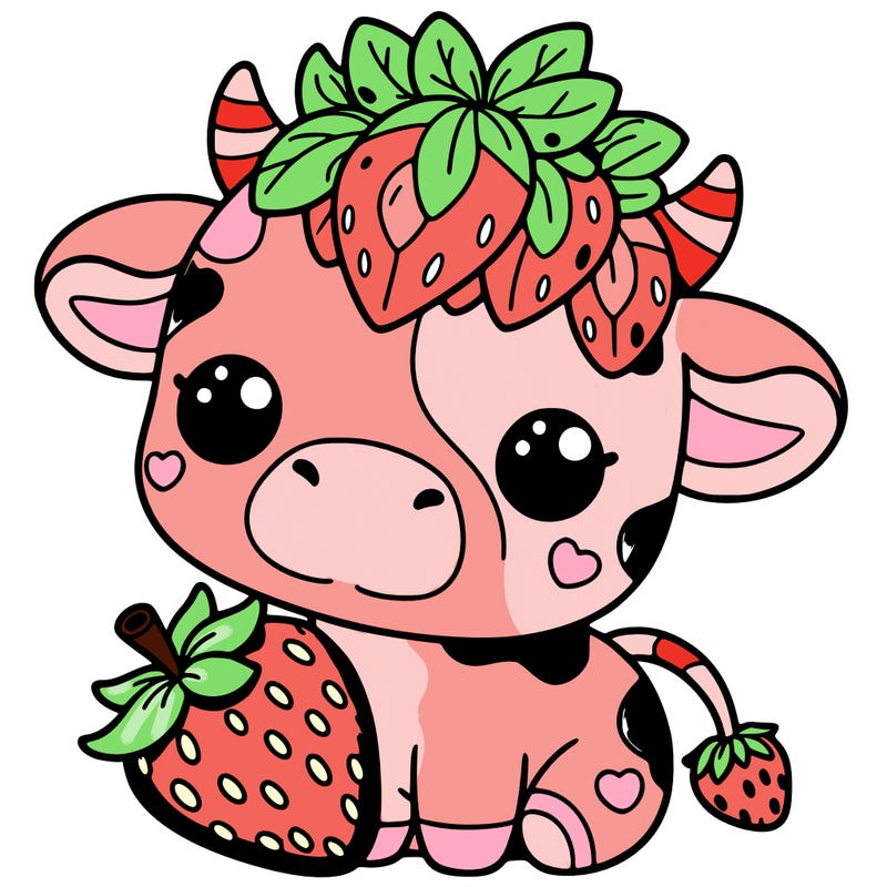 cute strawberry cow